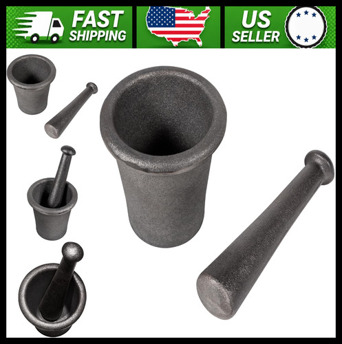 Cast iron mortar and pestle - cast,