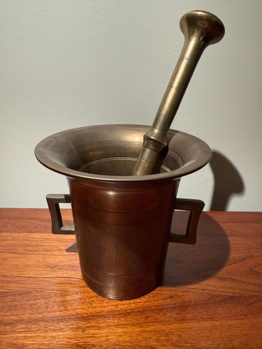 Vintage solid brass mortar and - vintage,